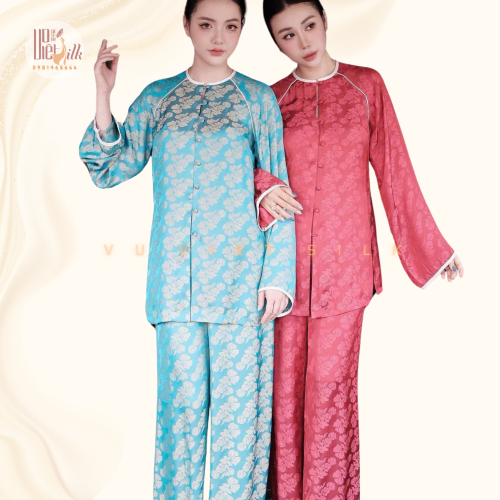 Lụa tơ tằm hoa bèo