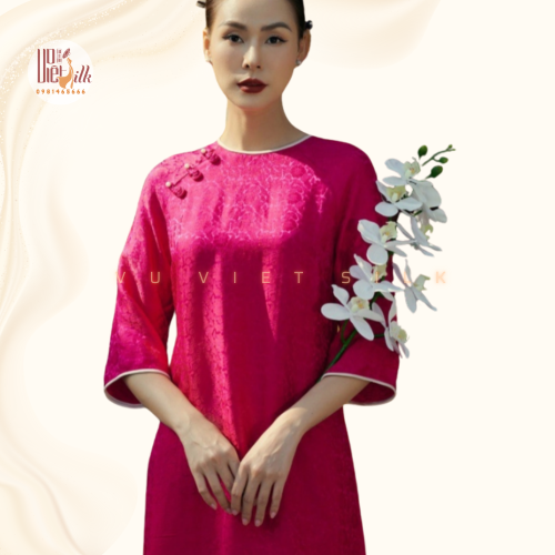 Lụa Tơ Tằm Hoa Hồng Sắc Đỏ