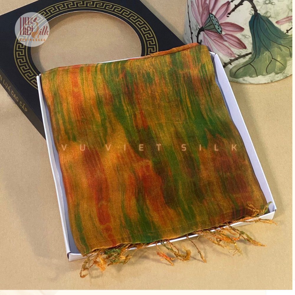 khăn lụa tơ tằm tam sắc khăn lụa tơ tằm tam sắc
